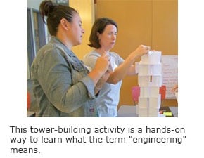 This tower-building activity is a hands-on way to learn what the term "engineering" means.