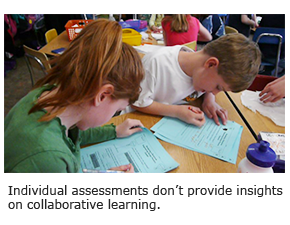 Individual assessments don’t provide insights on collaborative learning.