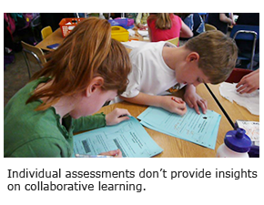 Individual assessments don’t provide insights on collaborative learning.