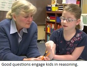 A teacher asks questions to help a student reach her own conclusions