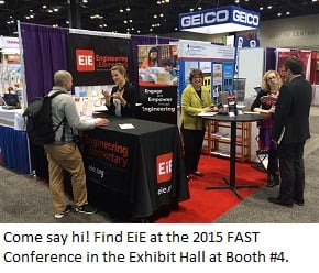 The Engineering is Elementary conference hall exhibit booth.