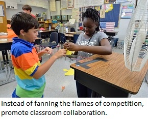 EiE students get ready to test how well a sail catches the wind. 