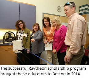 Raytheon-EiE scholarship winners at a 2015 workshop