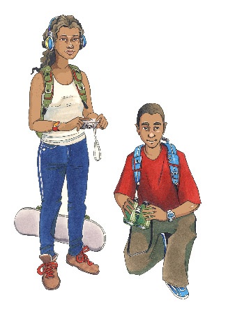 India and Jacob illustration